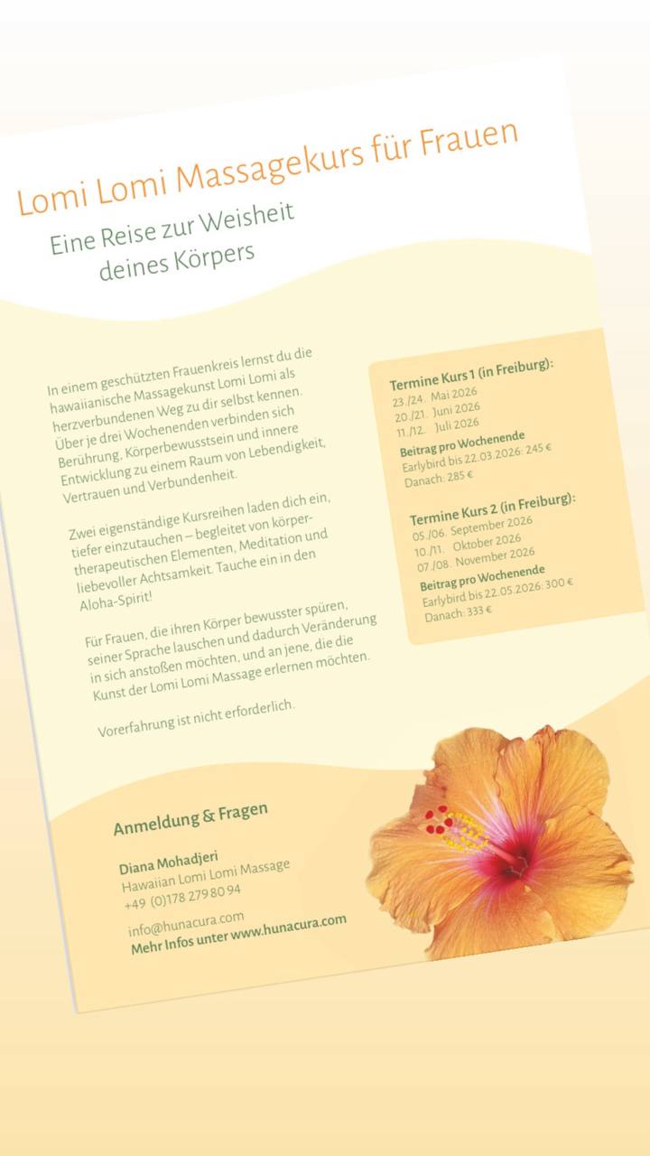 Eine Reise zur Weisheit deines Körpers - Lomi Lomi Massage September