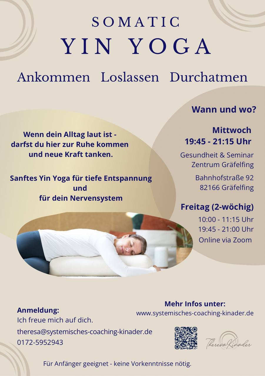 Somatic Yin Yoga 🧘🏼‍♀️ Ankommen - Loslassen - Durchatmen