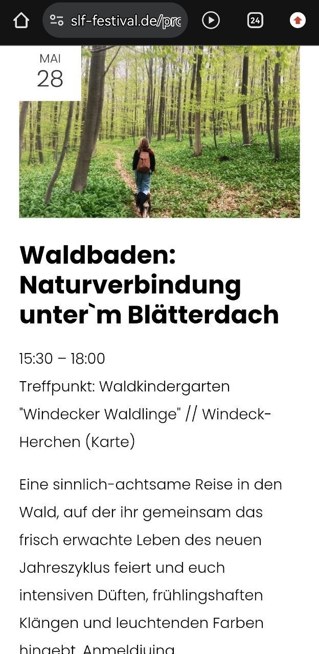 Waldbaden: Naturverbindung unter'm Blätterdach