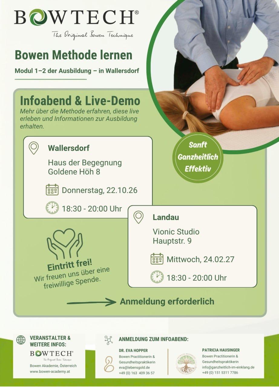 Bowen Methode lernen - kostenloser Info-Abend