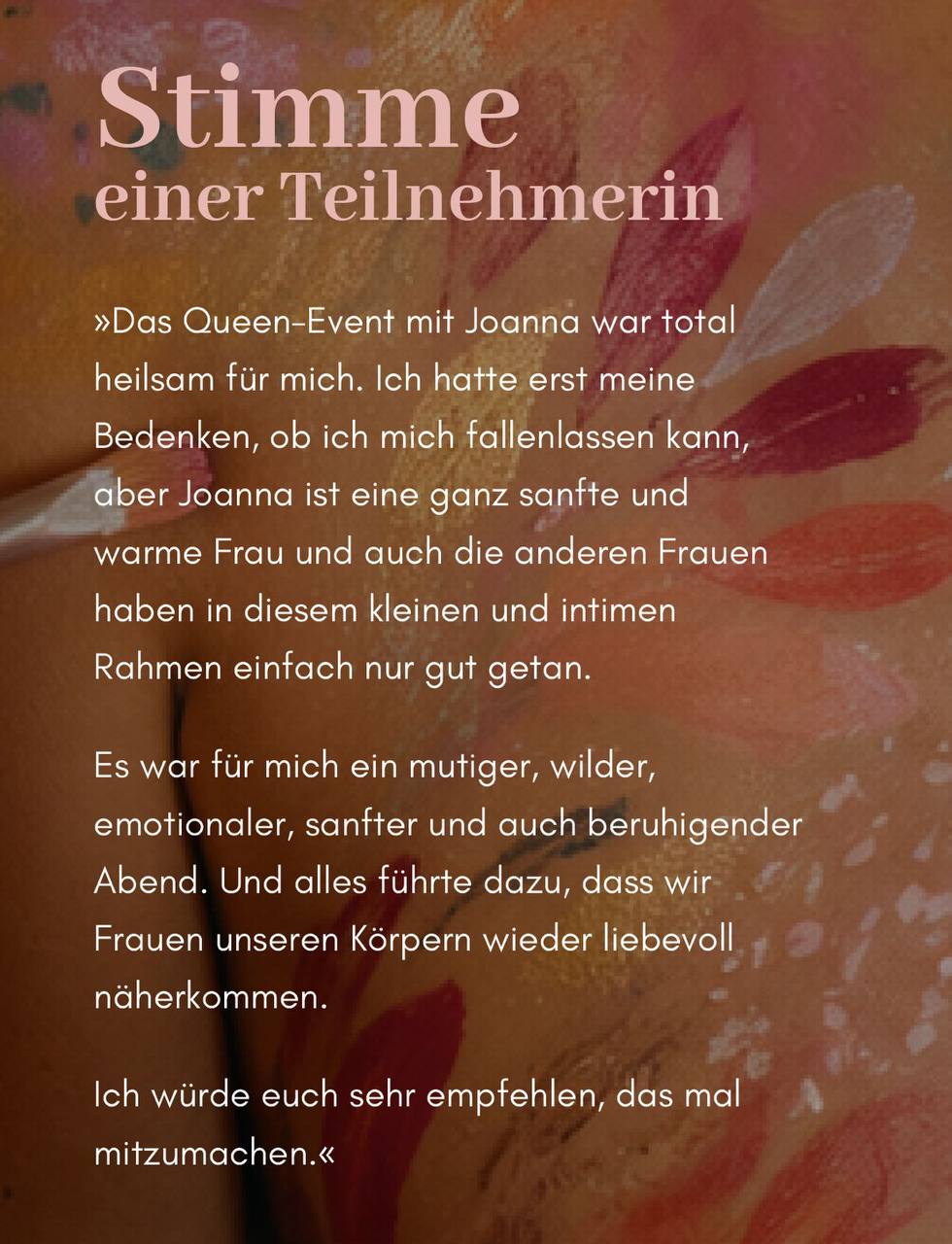 Ein Abend für Frauen: Tanzen, Begegnungsübungen und Bodypainting