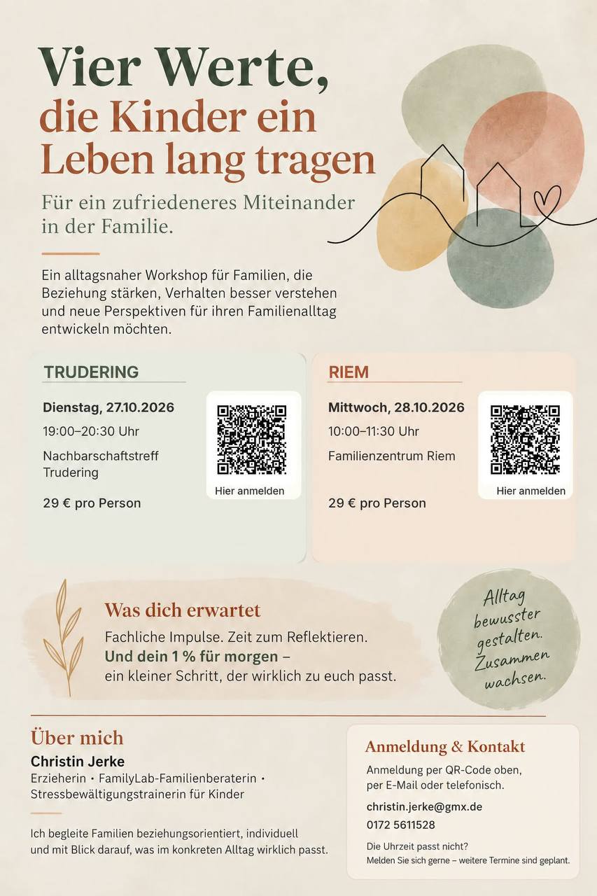 Vier Werte, die Kinder ein Leben lang tragen