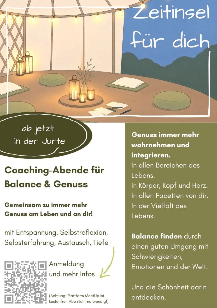 Zeitinsel für dich - Coaching-Abende für Balance & Genuss
