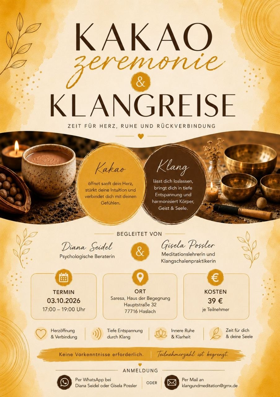 Kakaozeremonie & Klangreise in Haslach