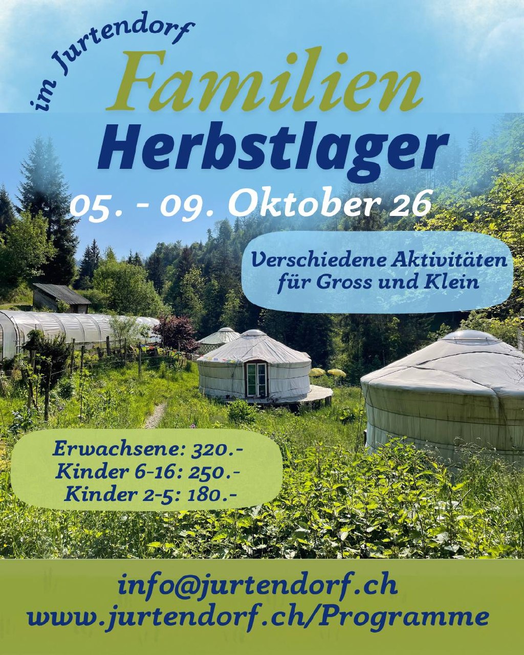 Familienferien im Jurtendorf