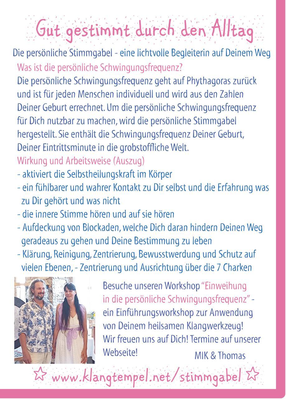 Einweihung in die persönliche Schwingungsfrequenz mit einer Stimmgabel